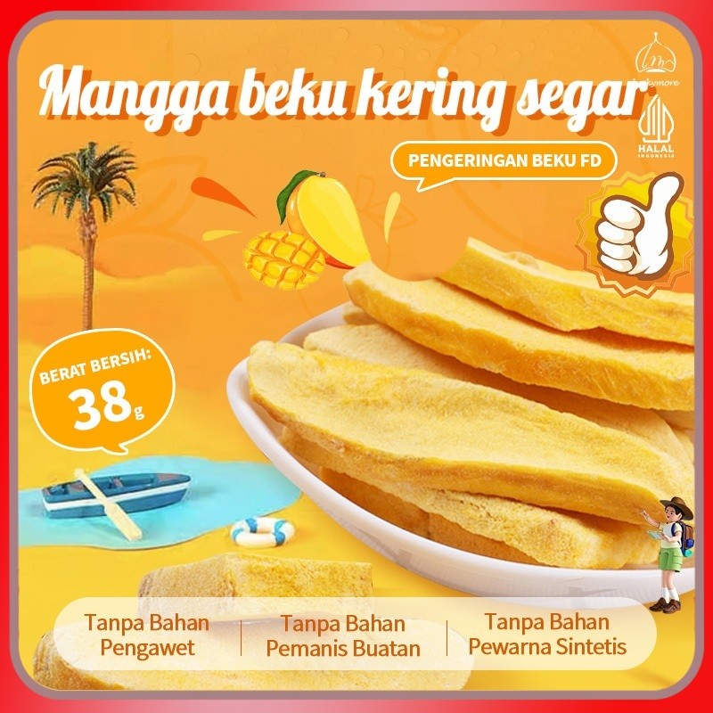 

[Luckymore] HALAL Mangga Beku Kering Renyah 38gr, Keripik Buah Mangga, Keripik Mangga, Snack Sehat, Cemilan Manis, Buah Kering, Mangga Kering , Rendah Kalori