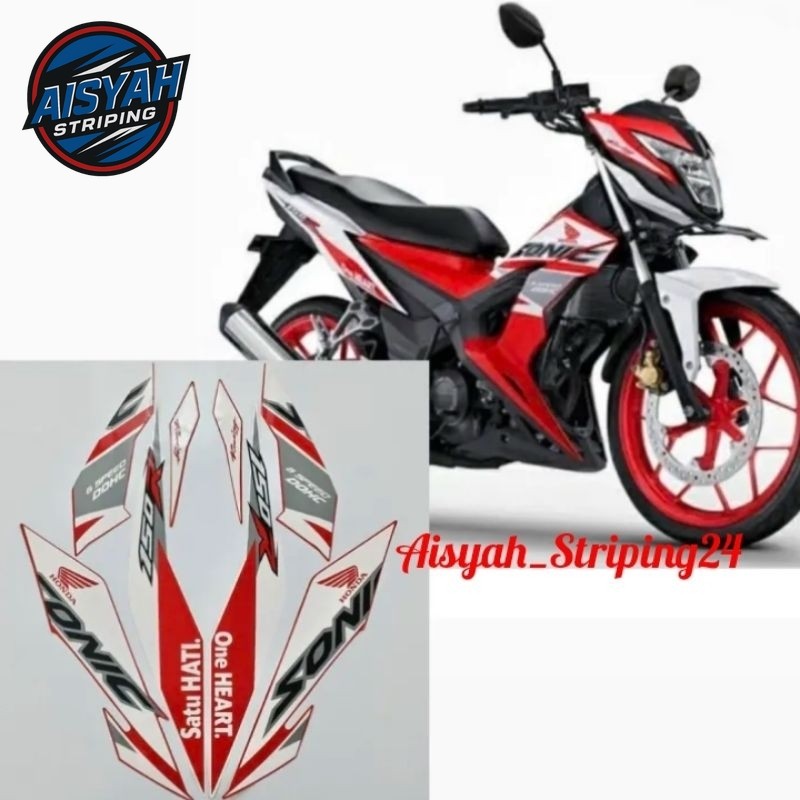 Striping stiker sticker & LIS BODY HONDA SONIC 2019 150R WARNA MERAH PUTIH