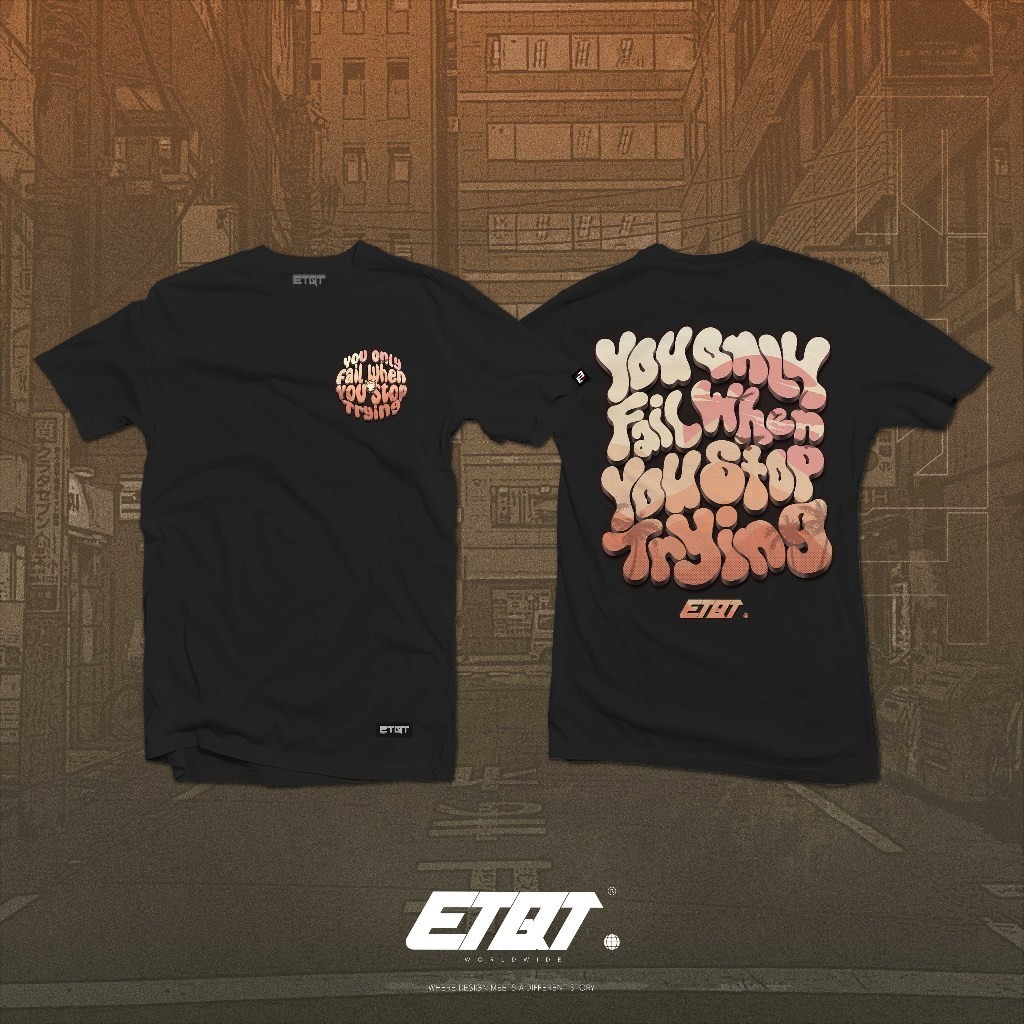 ETQT Anime Oversized Shirt - Unisex - ETQT Brand Shirt - Keep Trying