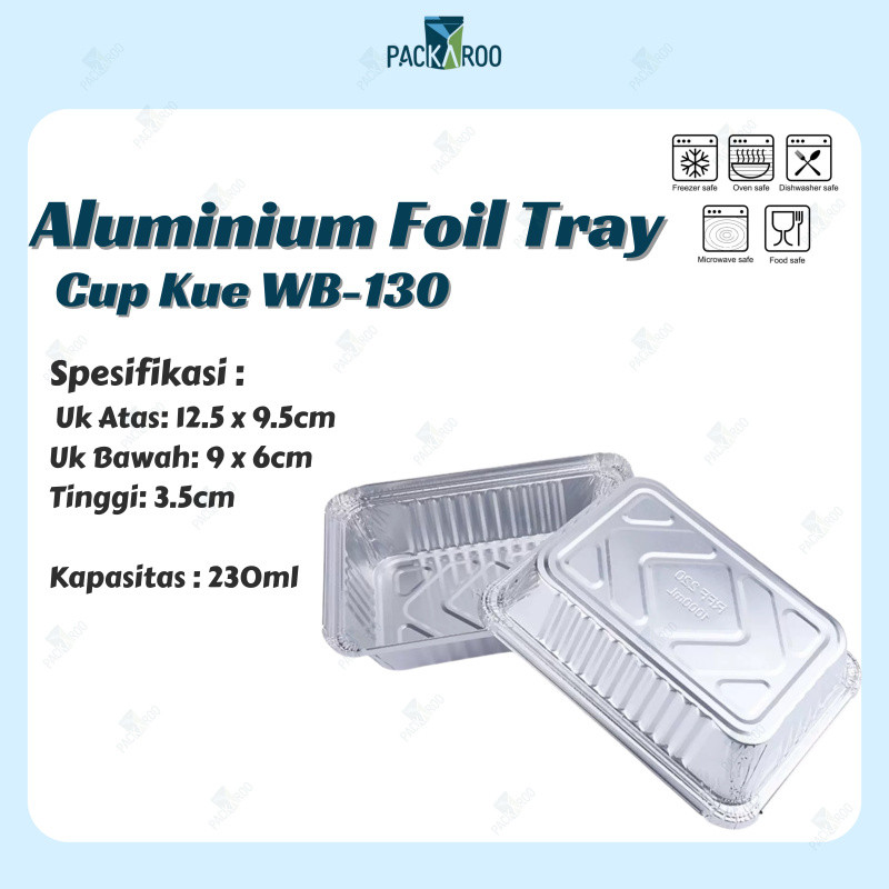 Alumunium Foil Cup Kotak 230ML + Tutup Mika / Cup Macaroni Schotel, Dimsum Mentai TERMURAH