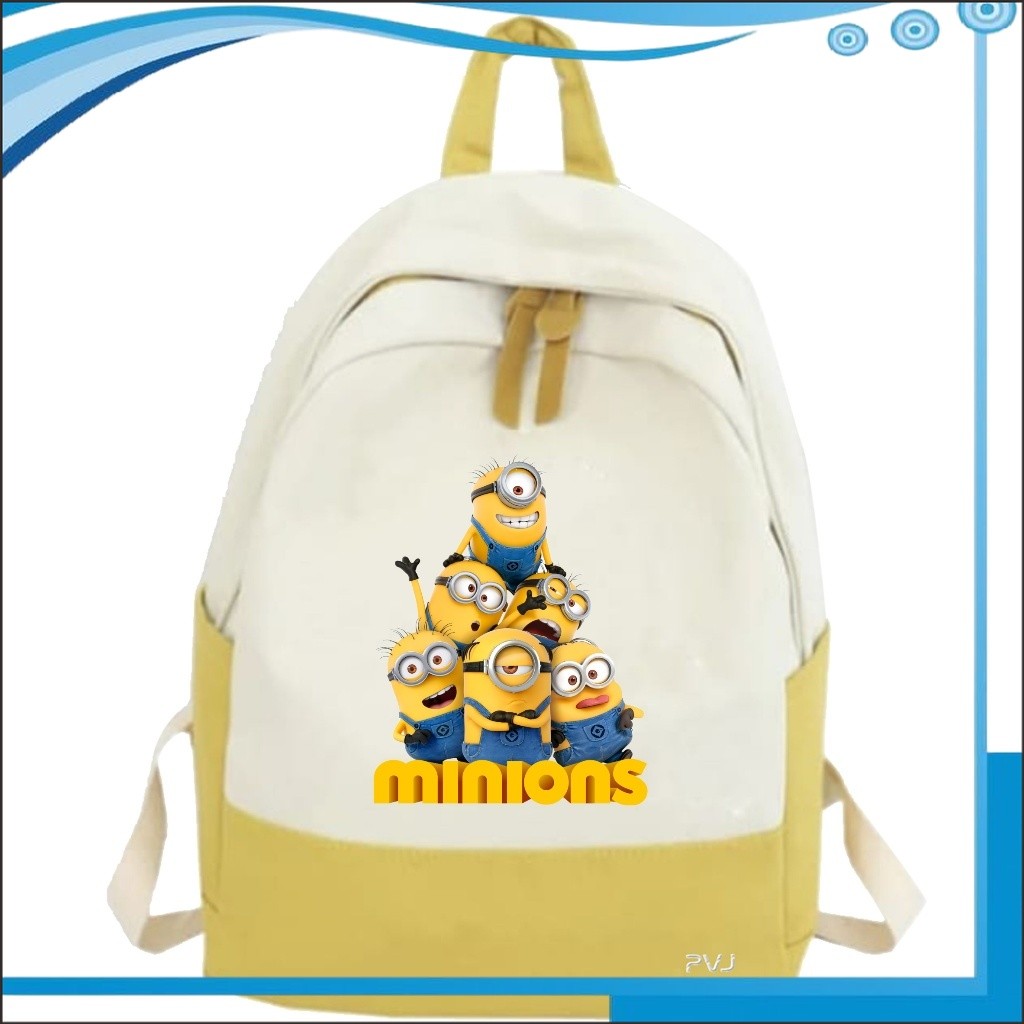 PS Terbaru Tas Sekolah Anak Perempuan Laki Laki SMP SMA Kuliah Ransel Original Backpack Minion Fashi