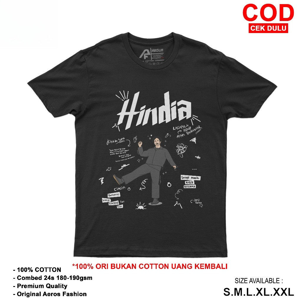 Kaos Hindia tshirt music hindia cotton combed 24s Unisex