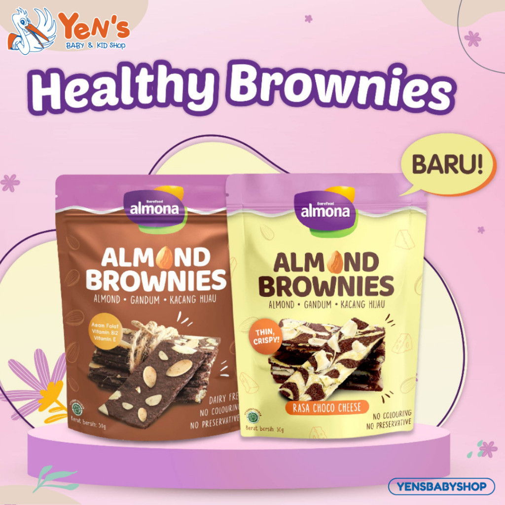 

ALMONA Almond Brownies 50gr -brownies sehat / Snack Sehat