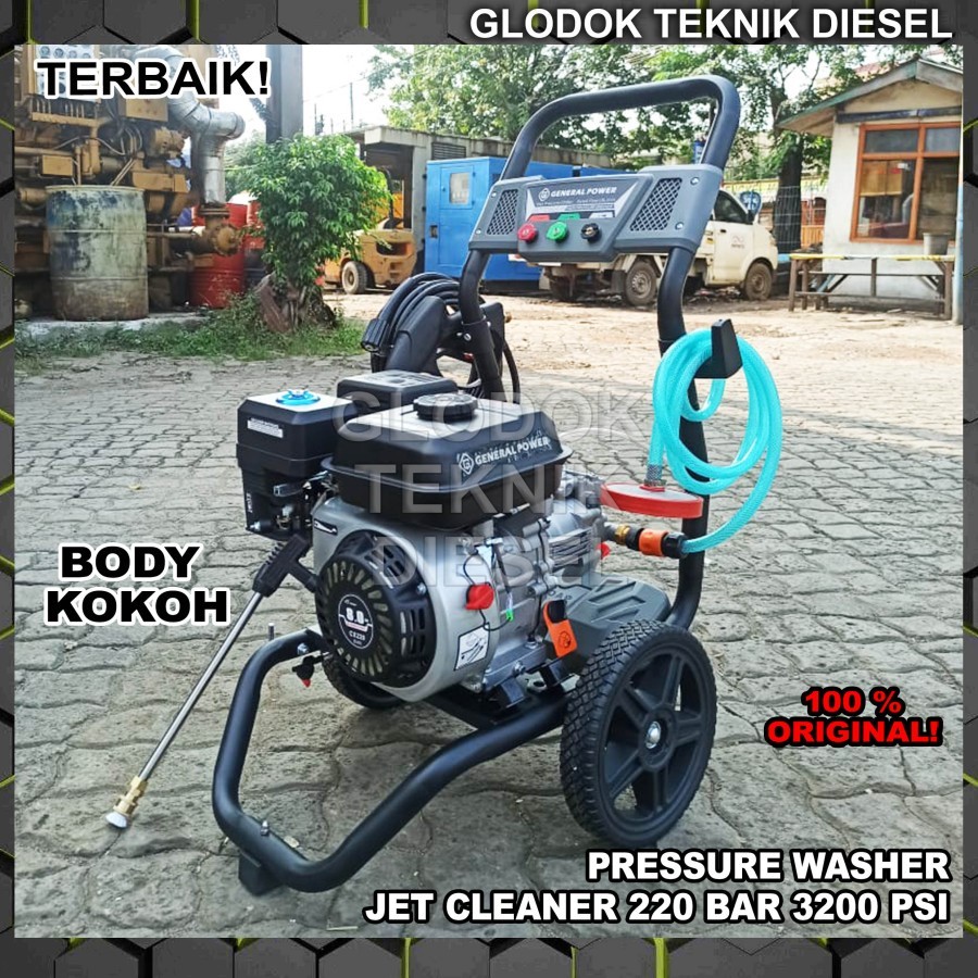 Mesin Jet Cleaner Gasoline High Pressure Washer 220 Bar 3200 PSI ORI