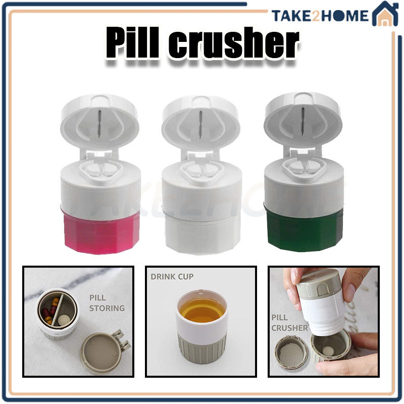 Alat Penghancur Pemotong Obat/penghancur obat tablet pil/Alat Penghalus Obat 4in1 Kotak Obat Pemoton