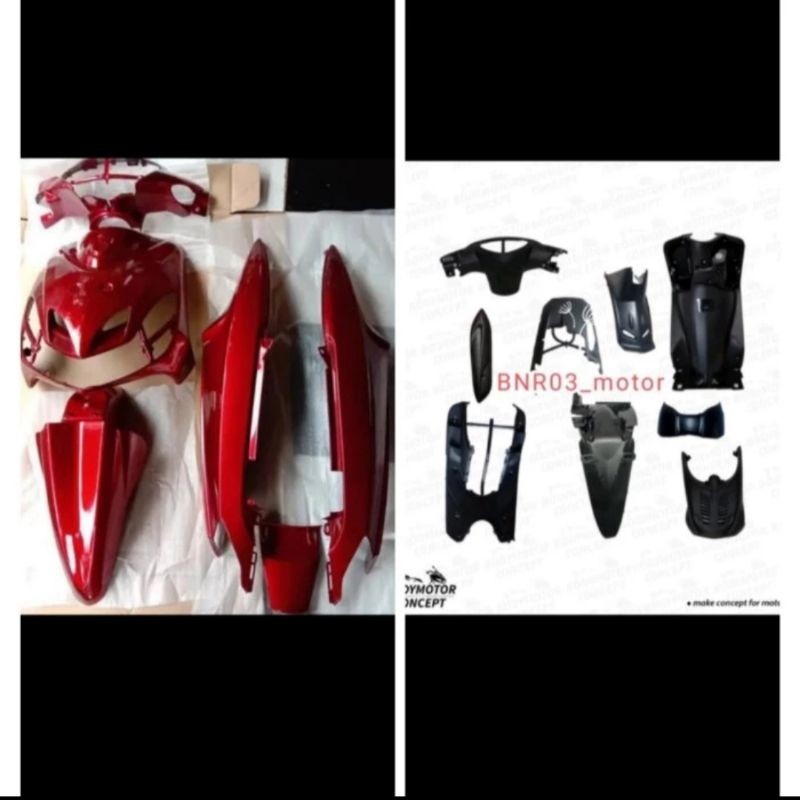 Cover Body Full Halus Kasar Motor Yamaha Mio Smile Warna Merah Maroon