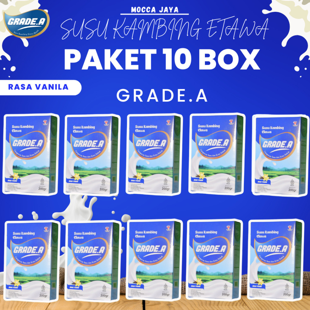 

PAKET MURAH 10&5BOX SUSU KAMBING ETAWA GRADE.A 200GR BOX RASA VANILA