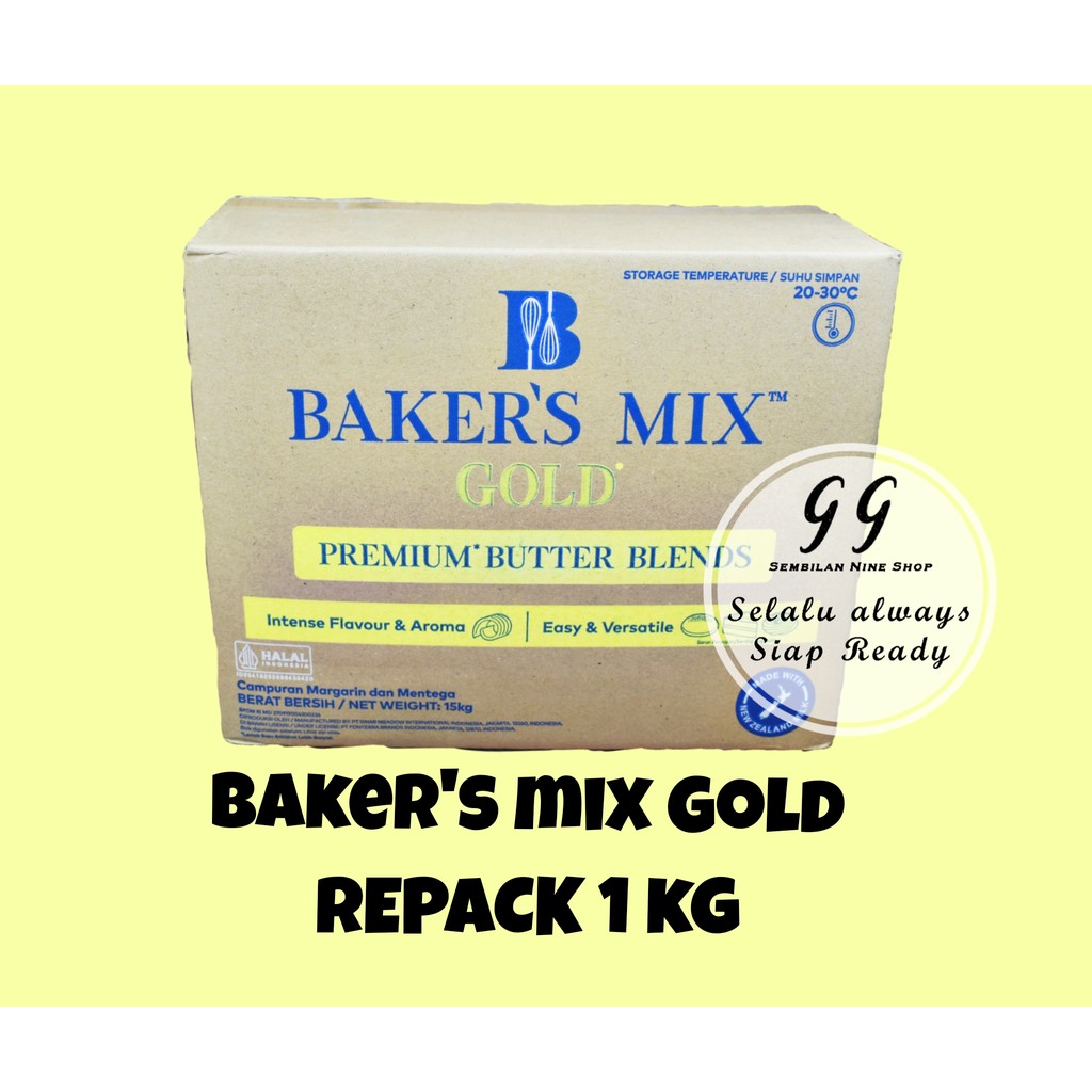 

Bakers Mix GOLD 1 KG PREMIUM Butter Blend Mentega Baker's Mix