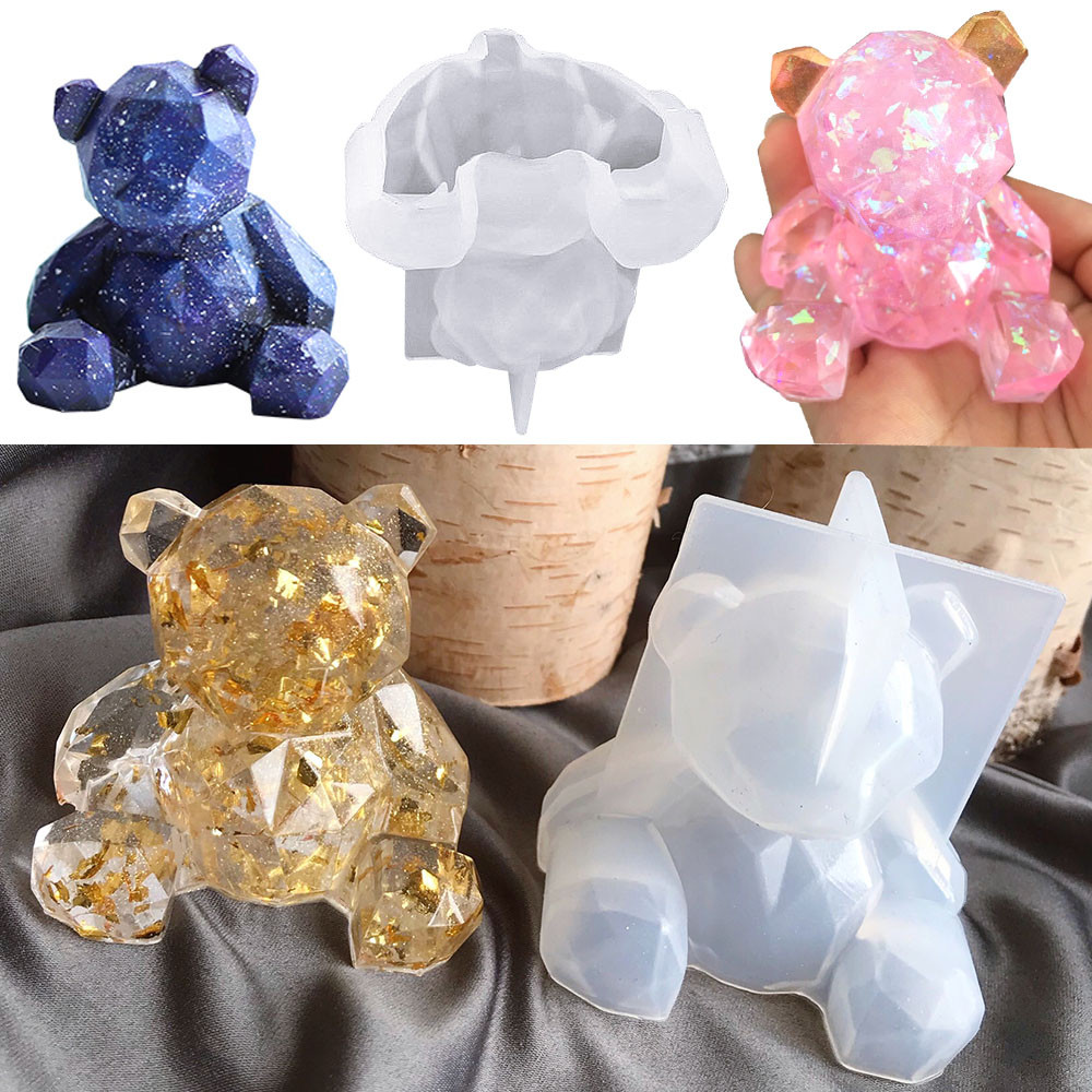 

1Pcs DIY Crystal Epoxy Three-dimensional Geometric Bear Mold Car Aromatherapy Three-dimensional Decoration Home