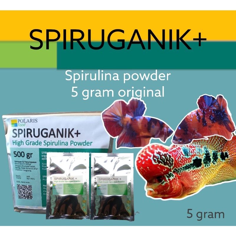 Spirulina/Spirulina powder/spiruganik/Spirulina 5 gram/obat ikan/vitamin ikan