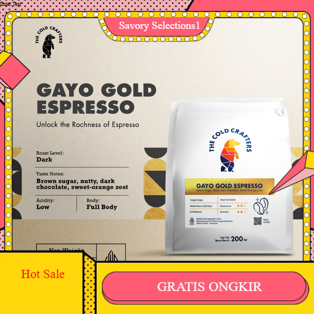 

【SAVORY】 FLASH SALE!! Gayo Gold Espresso 100% Arabica Coffee Arabika Biji Kopi Bubuk