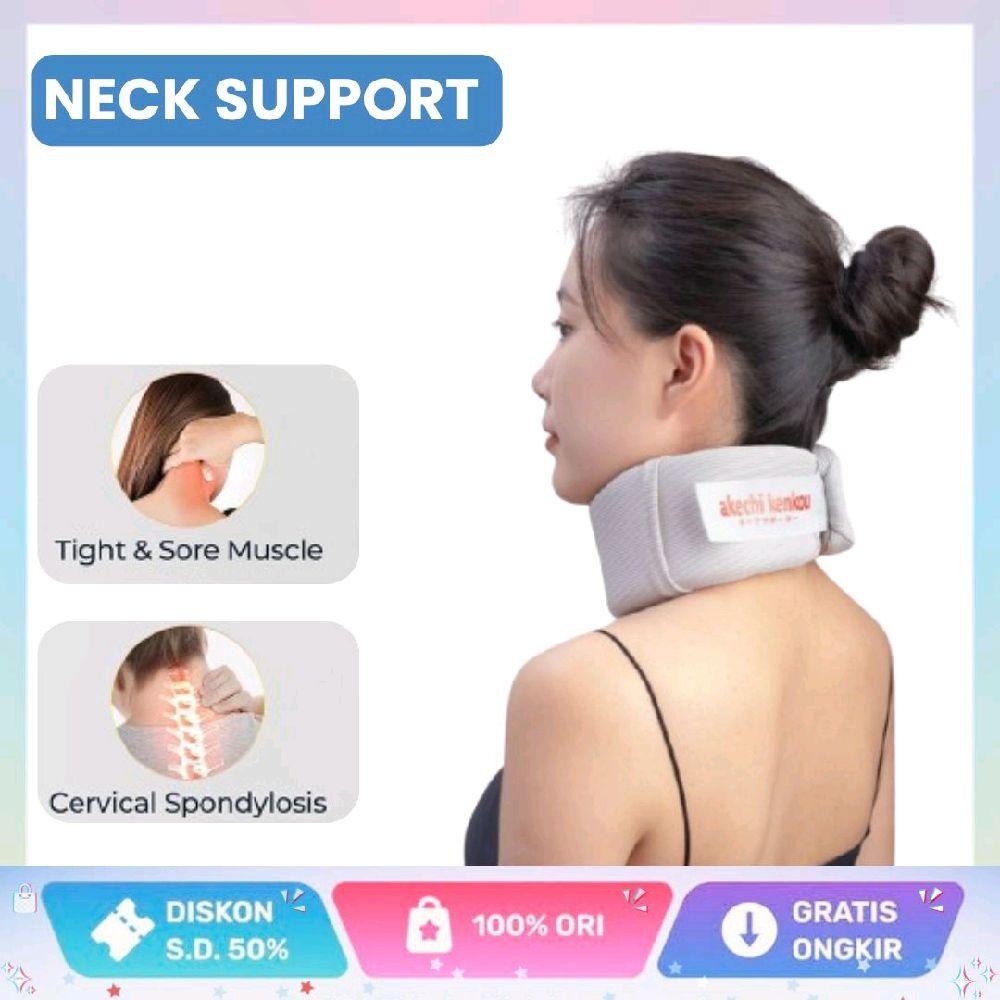 Penyangga Leher Pasca Cedera Nyaman - Bantalan Katun Bed Busa Fabric Penyangga Leher Adjustable untu