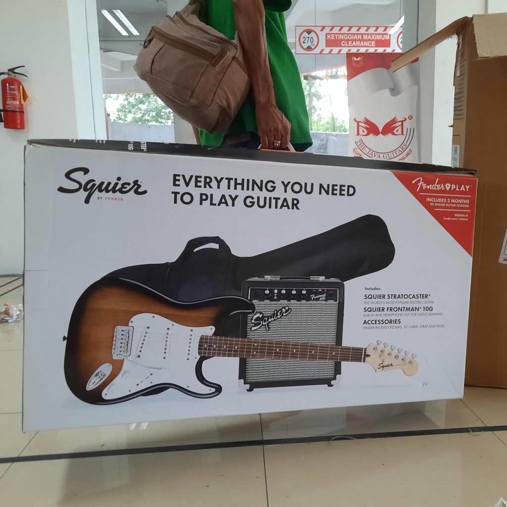Gitar Squier Sonic Stratocaster Pack Paket Gitar Stratocaster Squier Fender