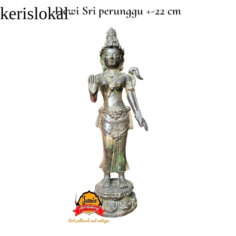 Patung Dewi Sri Perunggu 22 Cm Dewi Kemakmuran - Koleksi Barang Antik Patung Dewi Sri Dewi Padi KL17