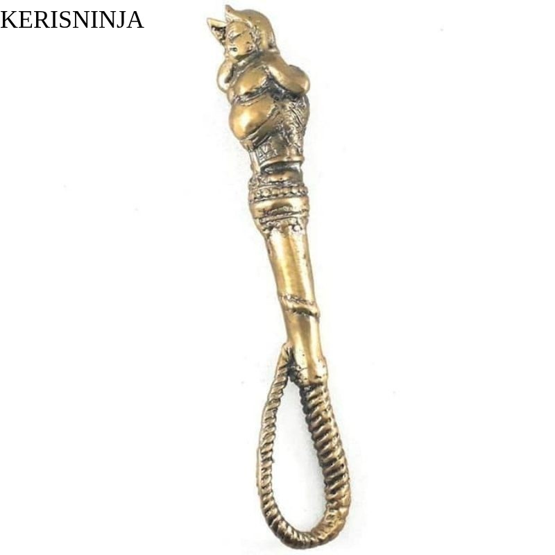 Cemeti Motif Semar Kuningan Besar Kuning Emas NJ8