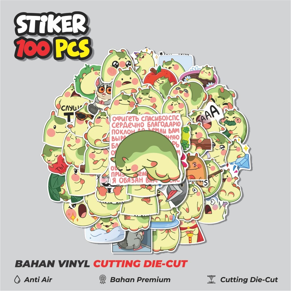 

Terbaru! 50 pcs Stiker Animal Cute Green Frog Dekorasi Lucu Kreatif untuk Notebook, Skateboard, HP