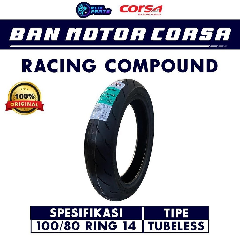 Corsa Ban Motor Racing Compound R46 100/80 Ring 14 Tubeless