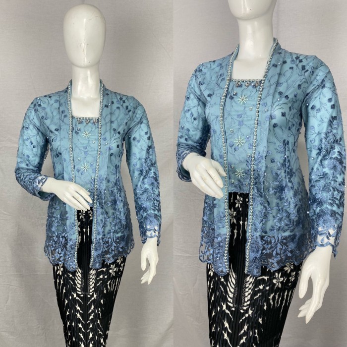 

✨LARIS✨ -FATRICIA - Kebaya Modern Model Kutu Baru Tille Payet Pendek v2 - Coklat Milo, Atasan M