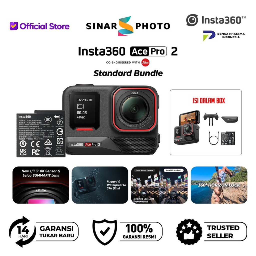 Insta360 Ace Pro 2 8K Action Cam - Insta 360 Ace Pro 2 8K Camera - Kamera action-Garansi Resmi