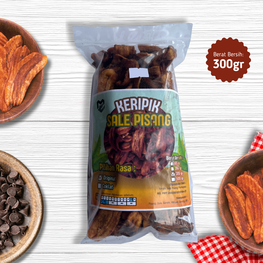 

Keripik Sale Pisang Rasa Original, Coklat Ukuran 165gr 300gr Oleh Oleh Khas Bandung