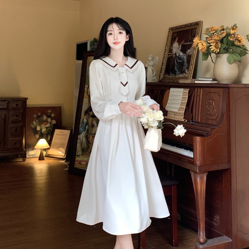 New Preppy Style Japanese Girl Pleated Dress