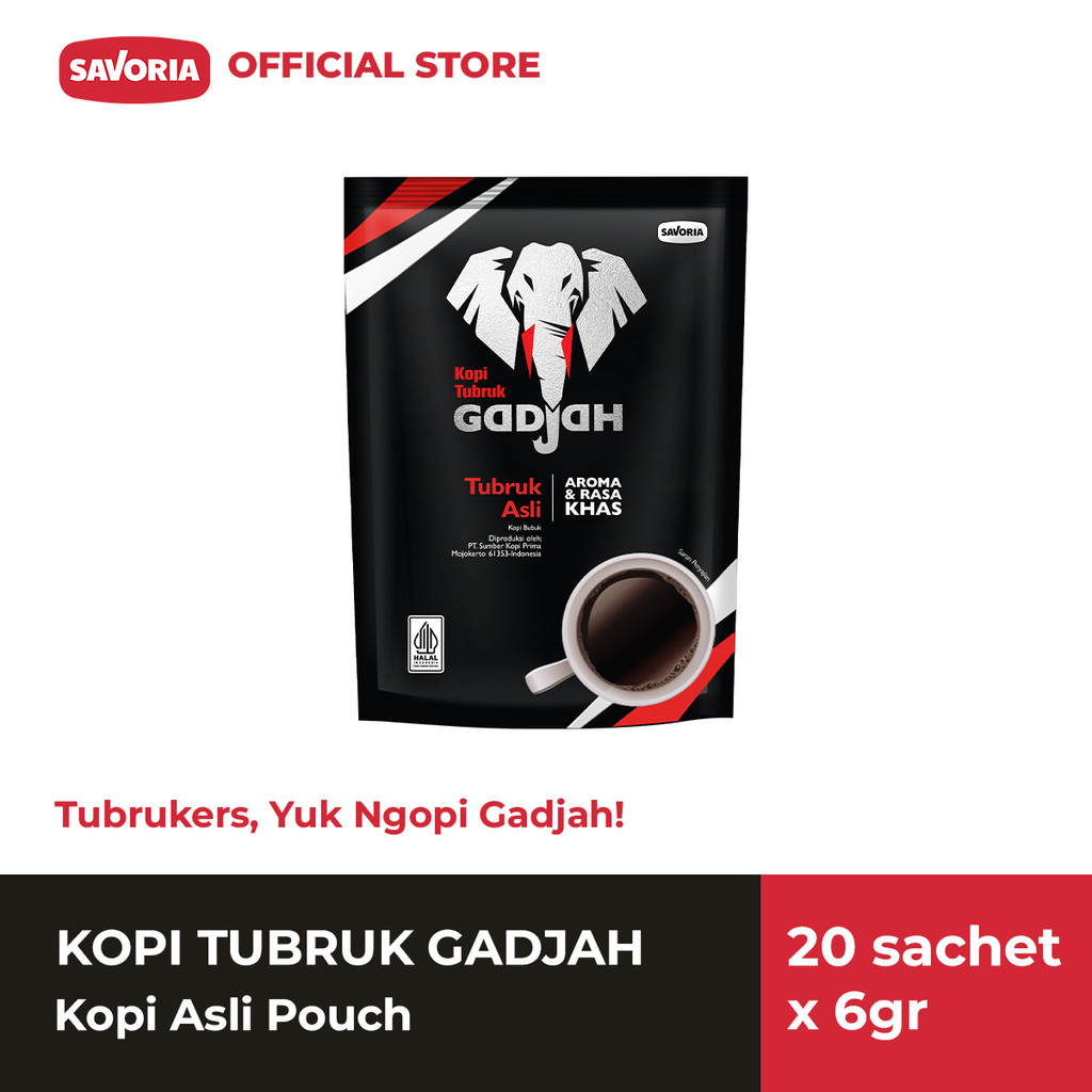 

Kopi Tubruk Gadjah Asli Pouch - Bubuk Kopi Hitam 20 Sachet x 6g