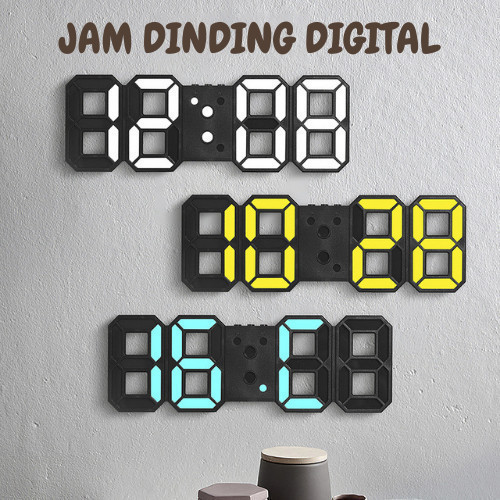 Jam Dinding Digital LED 3D