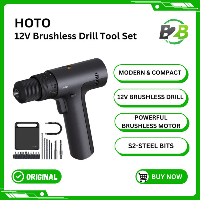 HOTO 12V Brushless Drill Tool Set Bor Electric Cordless Impact Drill Kit