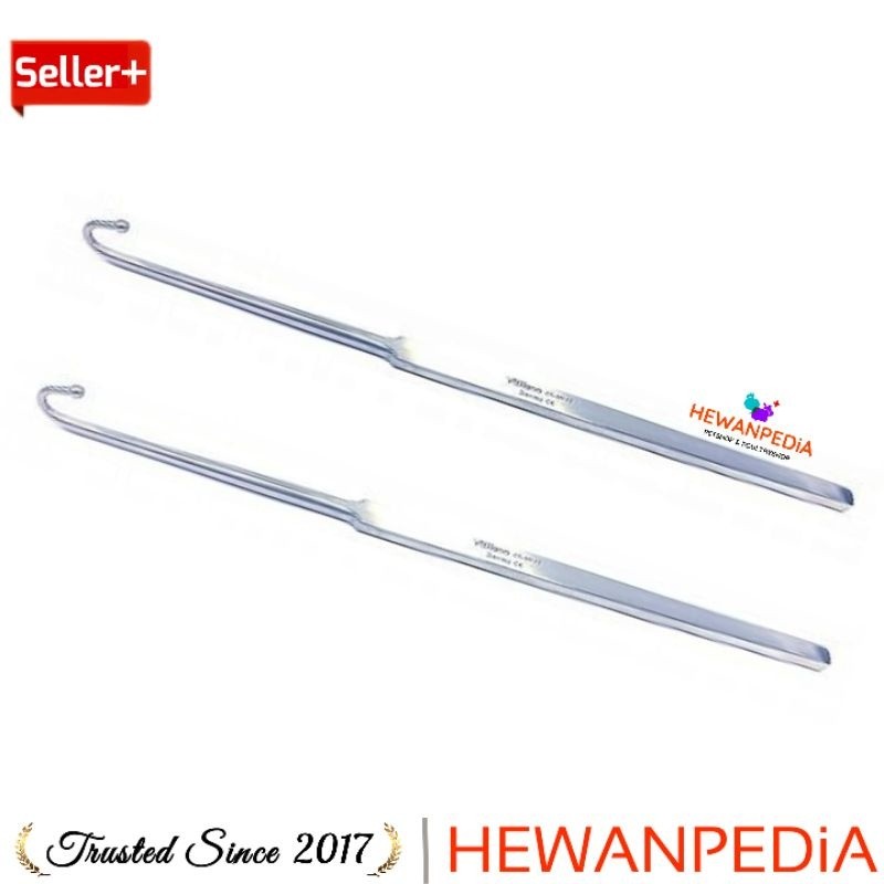 SPAY HOOK 17 cm - Alat Steril Kucing Anjing Betina OH Ujung Melengkung Import Kastrasi Sterilisasi H