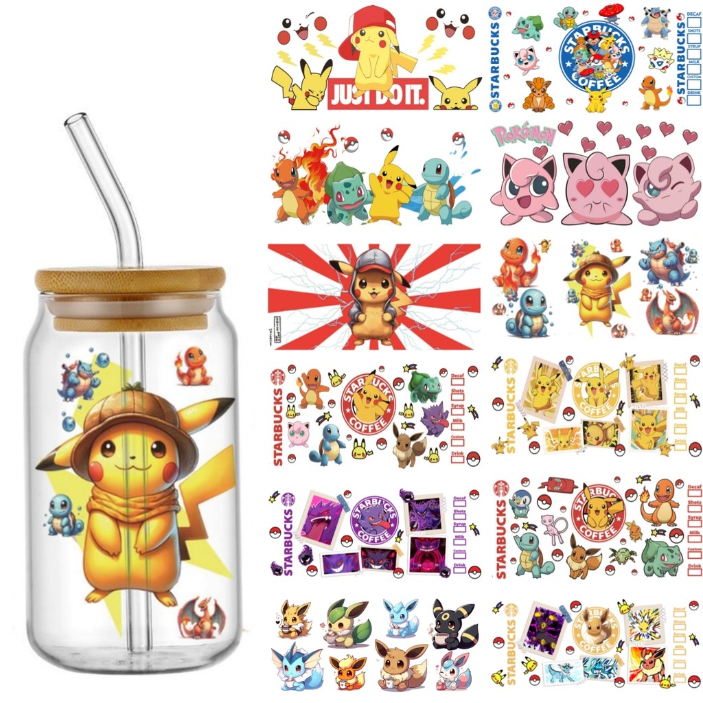 

Miniso Cute Cartoon Elf UV DTF Transfer Glass Sticker Waterproof Transfers Decals For 16oz Glass Cup Wrap Stickers