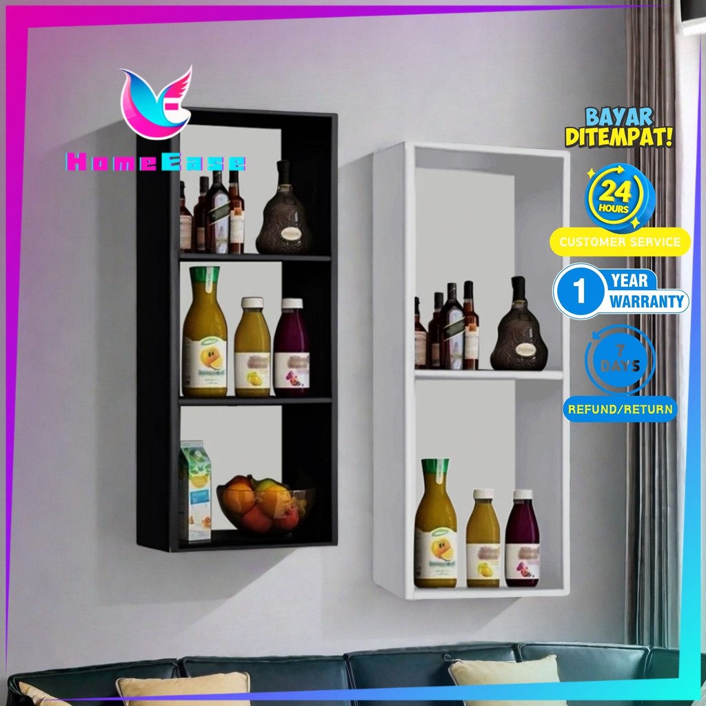 HomeEase - Rak Gantung Kabinet Dinding Serbaguna Modern Minimalis untuk Penyimpanan Barang/Storage R