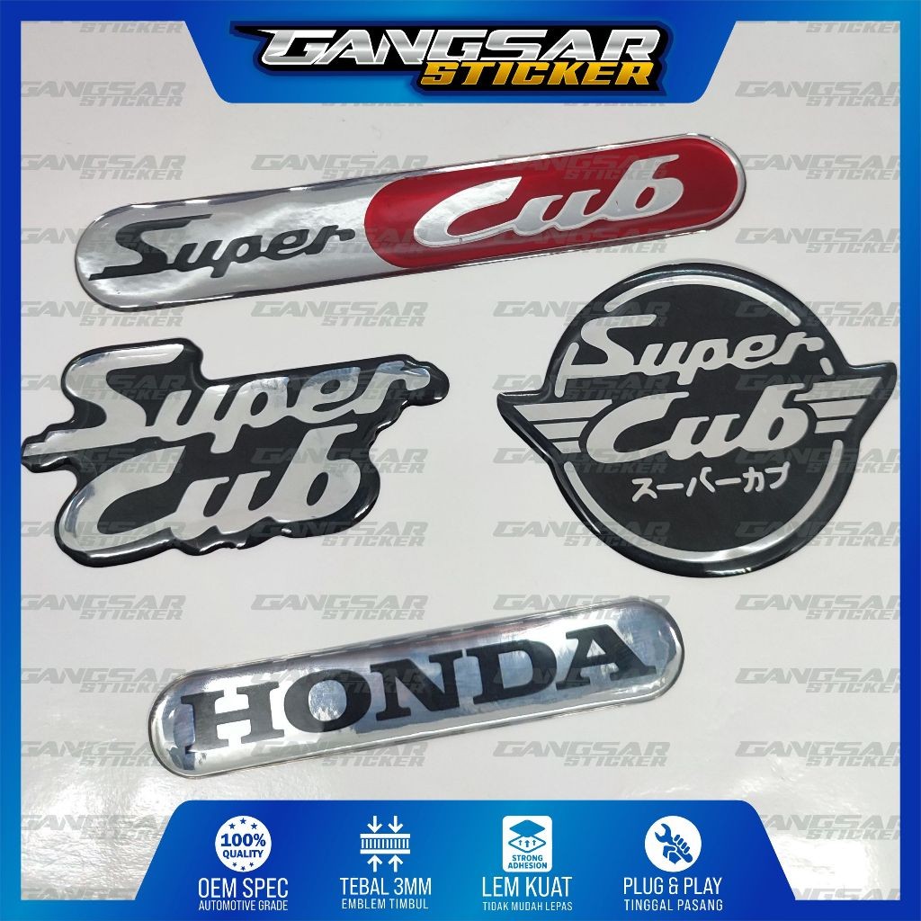 emblem timbul honda super cub | emblem logo super cub honda