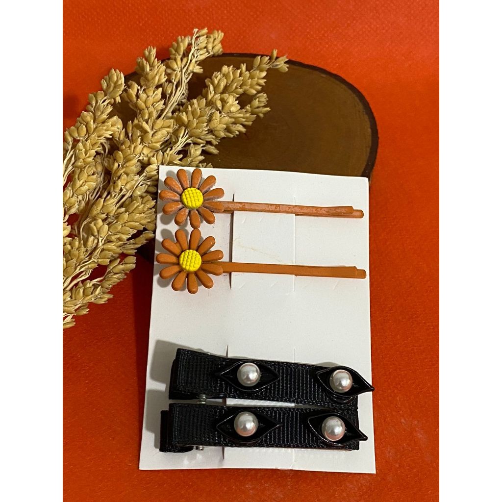 Jepit Rambut Set Bunga Matahari - Jepit Kerudung Set - Jepir Rambut Korea - Aksesoris Hijab - Akseso