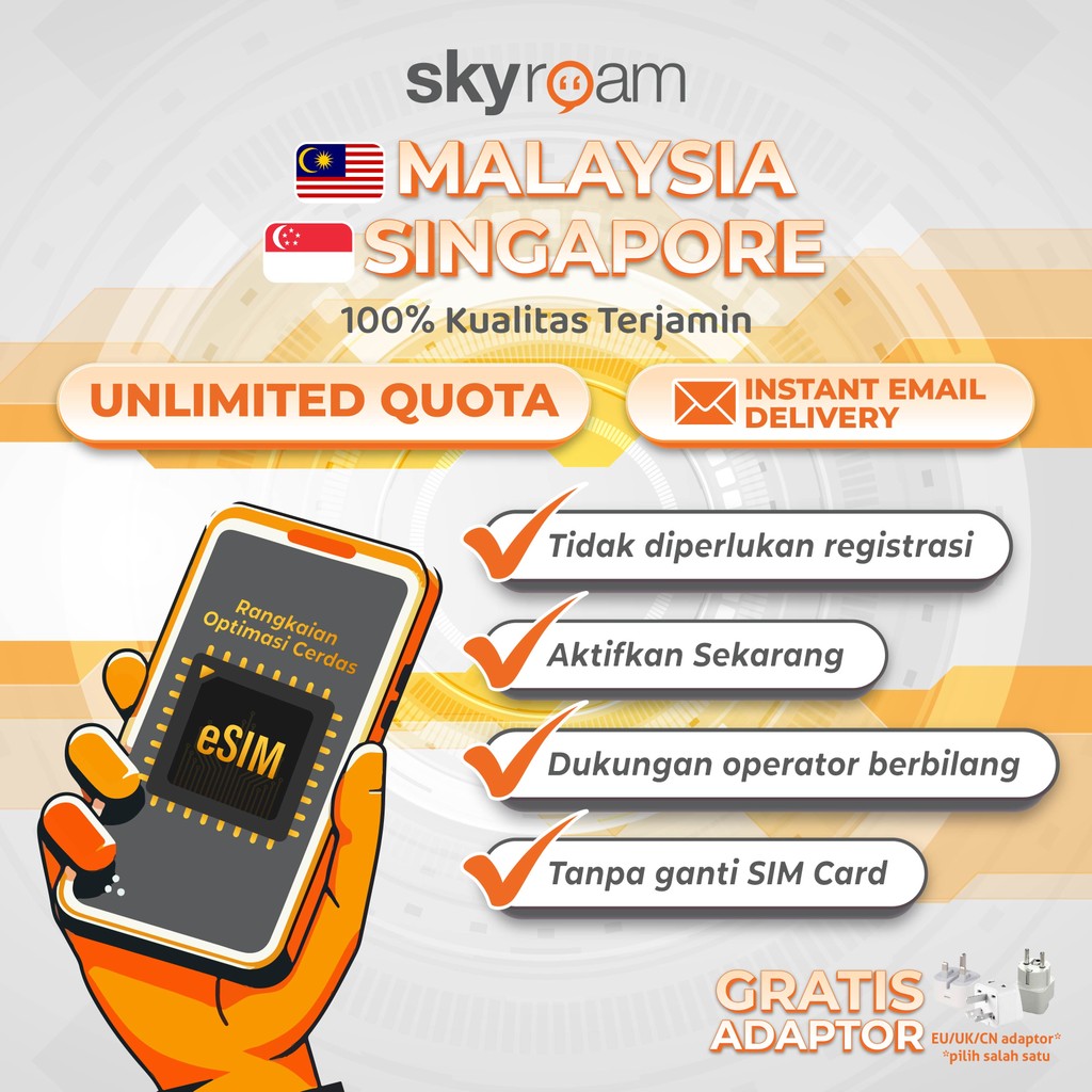 JAVAesim eSIM Malaysia Singapore Unlimited Data INTERNET  | eSIM Singapore Unlimited | eSIM Malaysia