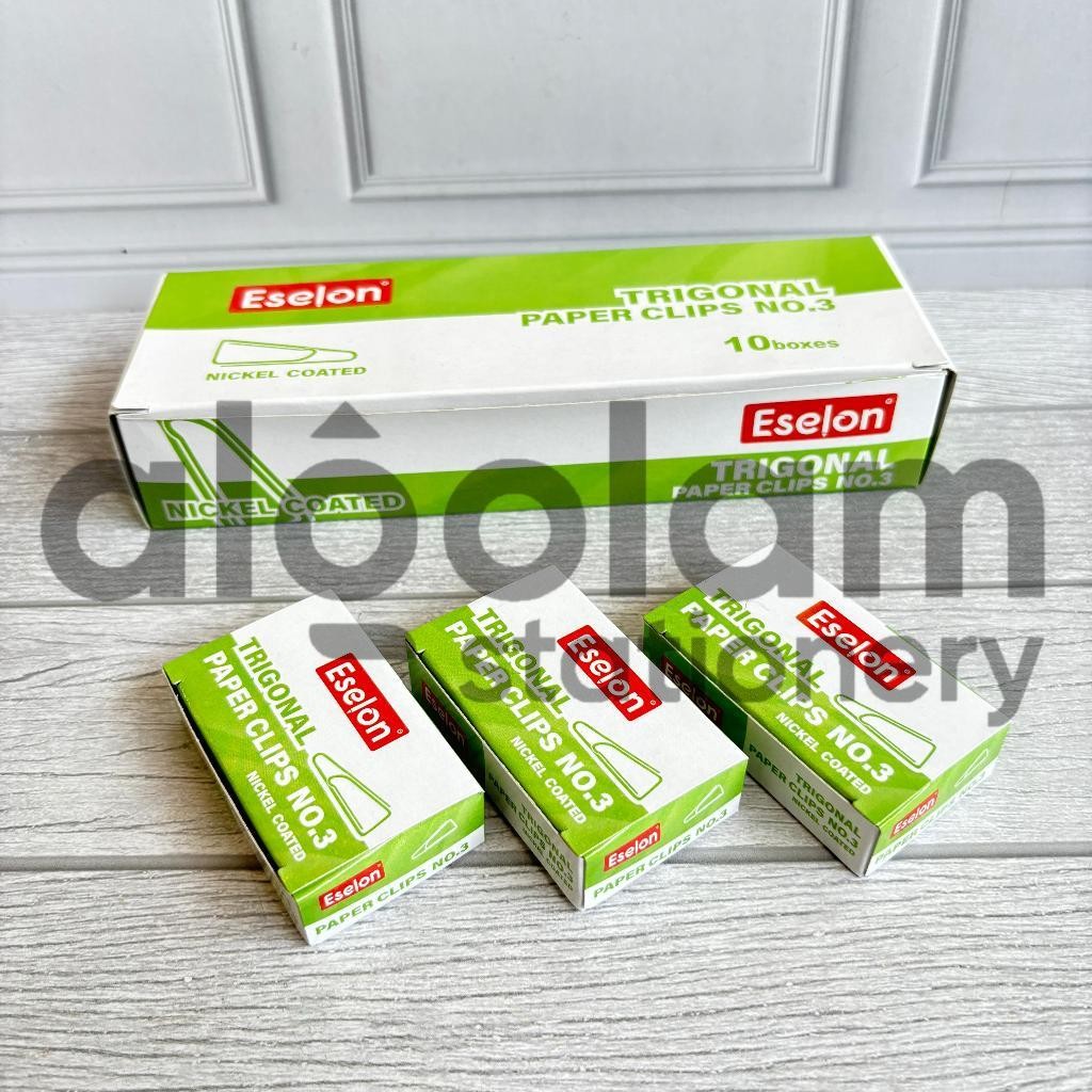 

SATU PACK ( 10 BOX KECIL ) Trigonal Clip Penjepit Kertas No. 03