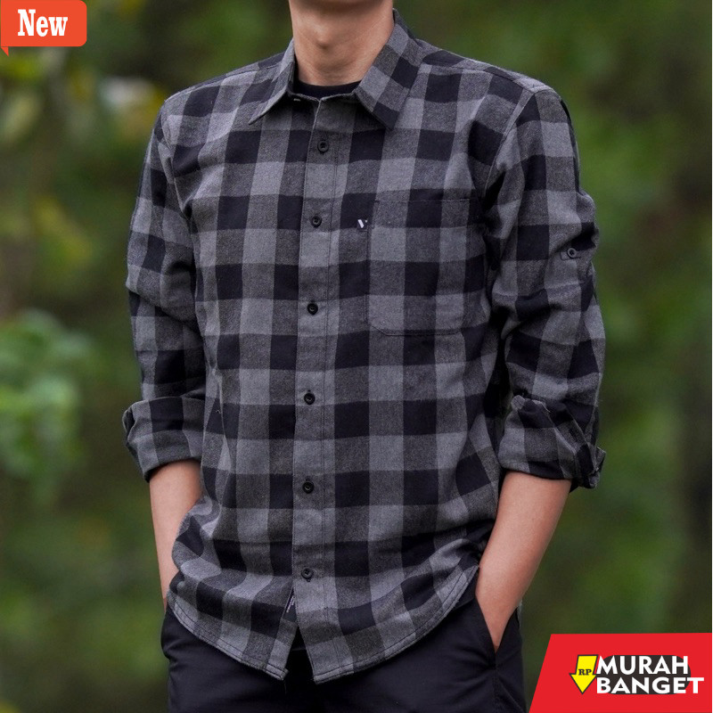 kemeja kotak kotak cowok Kemeja Flanel Kotak Kotak Outdoor - Vuxor Traveler Series