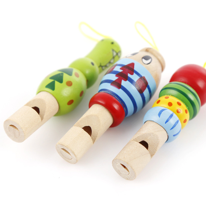 

Cute Mini Animal Pirate Shape Wooden Whistle Music Toy Jewelry Pendant Early Education Teaching Aids Children's Holiday Gift