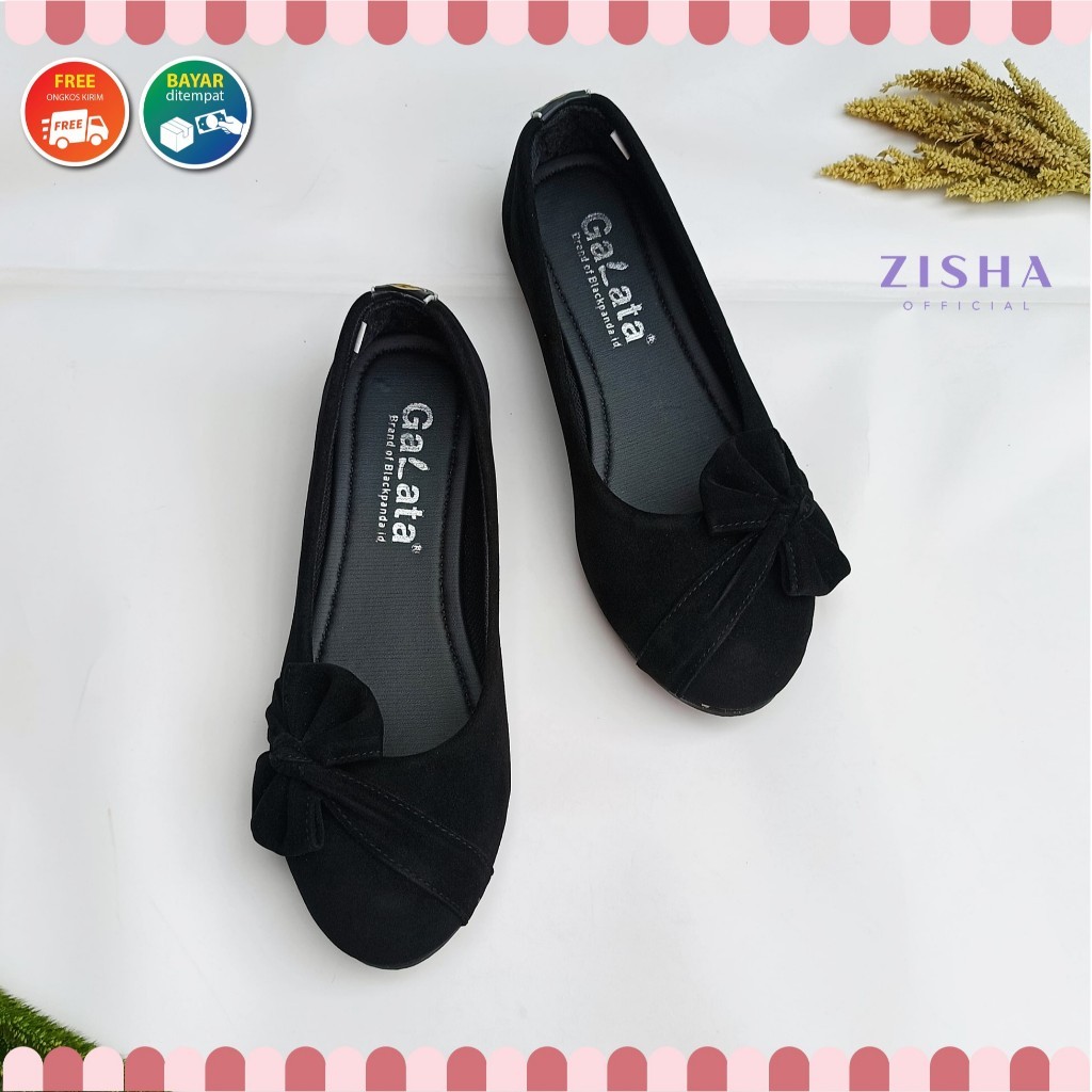 Blackpanda Flat Shoes - Sepatu Black Panda - Sepatu Wanita - Black Panda Kirey Black -new shoes flat