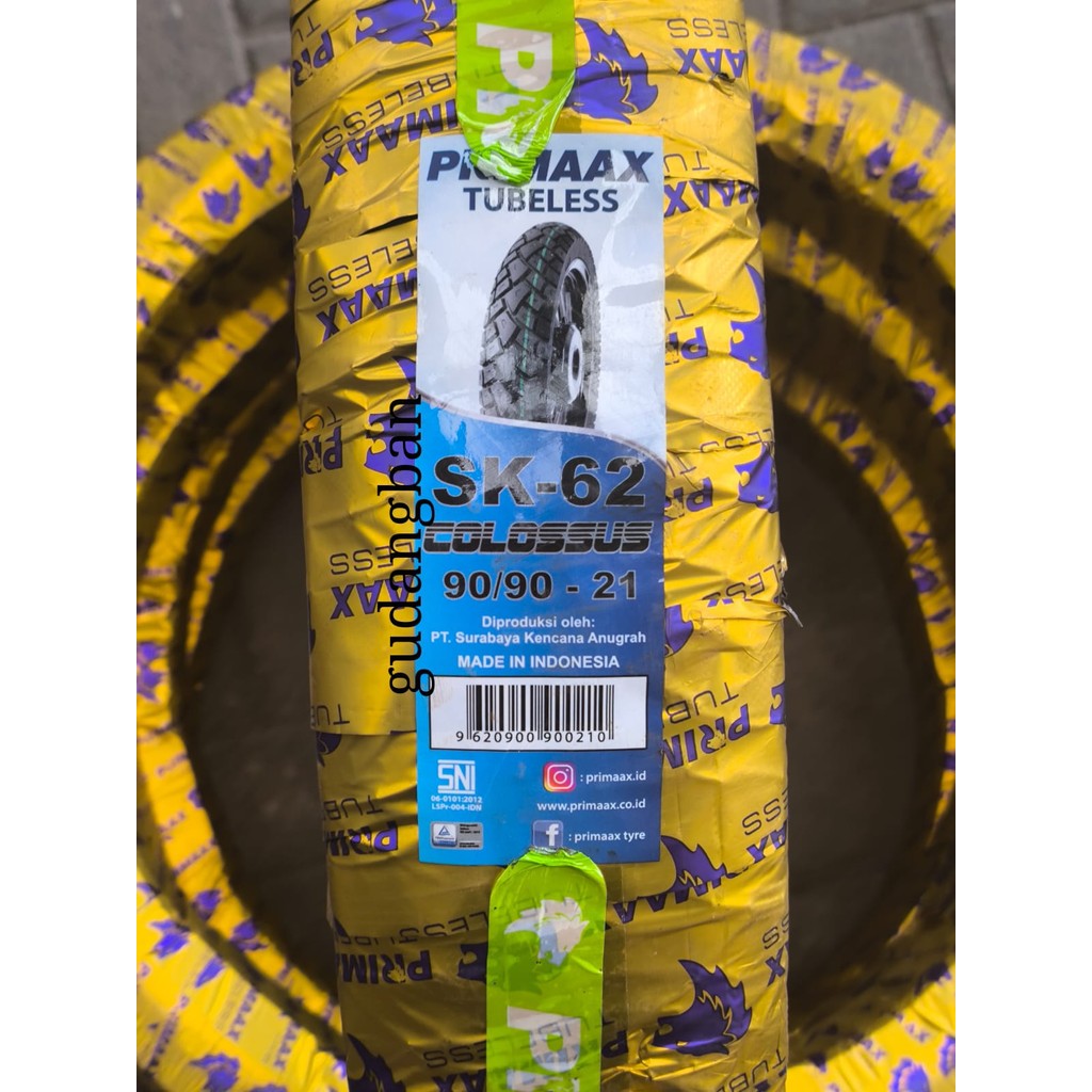 ( SK62 COLOSSUS ) 90 / 90 - 21 PRIMAAX TUBELESS Ban Luar Semi Trail Dual Purpose MOTOR CRF KLX