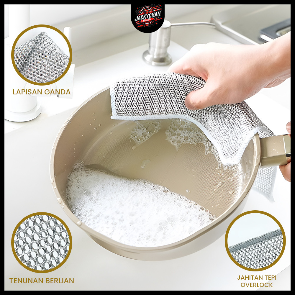 JC Kain Lap Dapur Kawat Halus Serbaguna Kain Pembersih Panci dan Piring