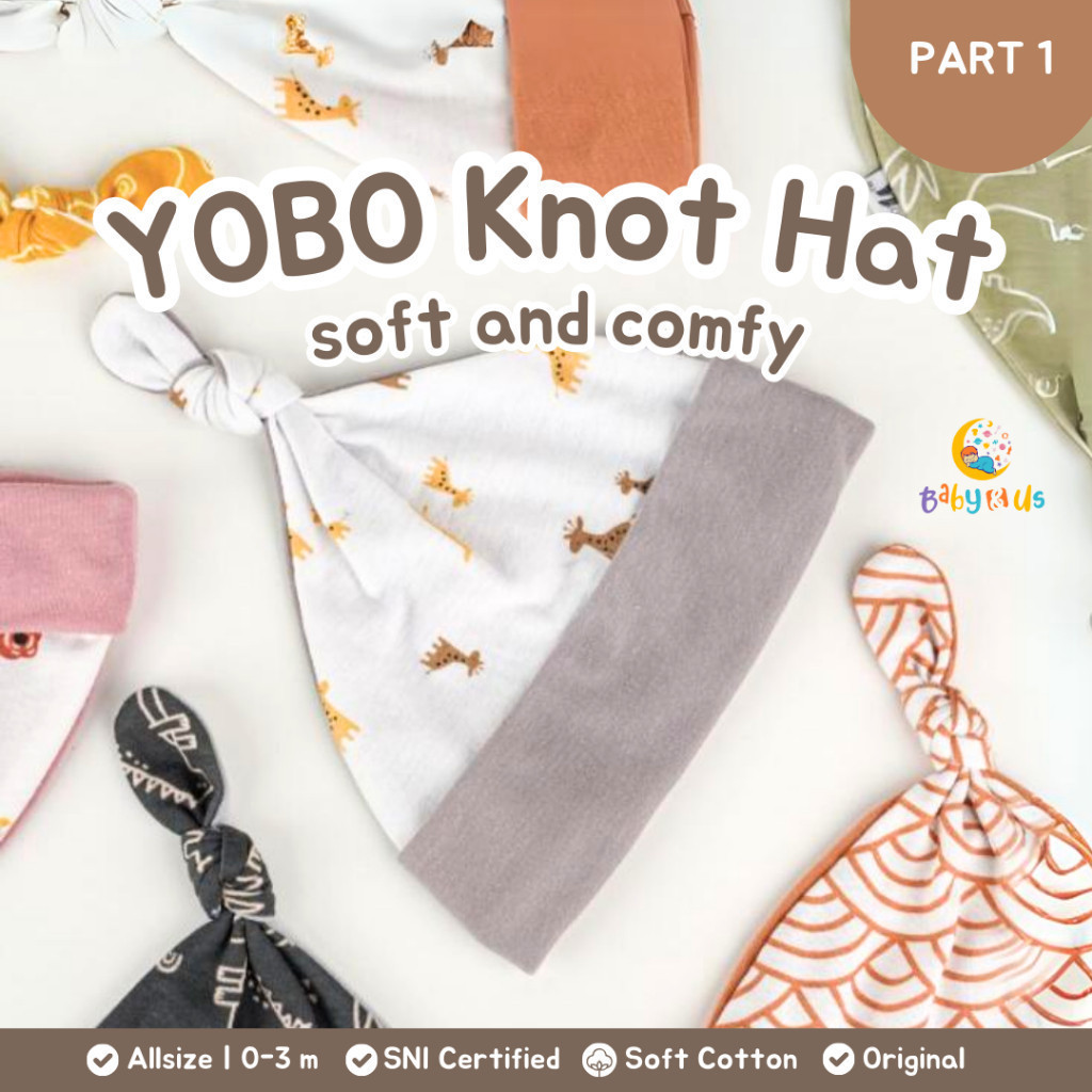 YOBO Beanie Knot Hat - Topi Bayi Ikat Lembut