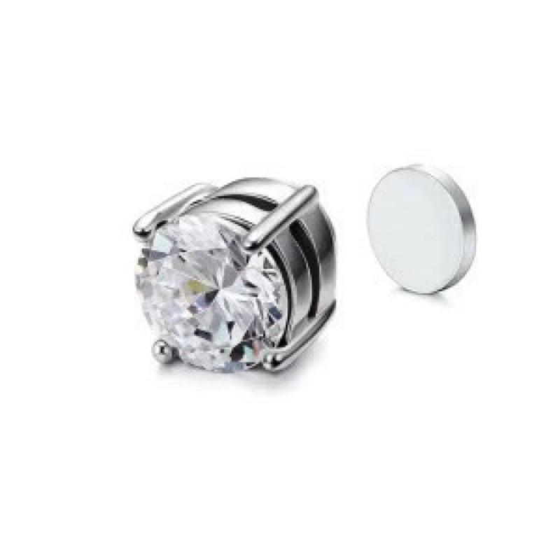 Anting Pria Wanita Baja Titanium 316 Magnet Jepit Telinga Pria Tanpa Tindik Model kristal terlaris