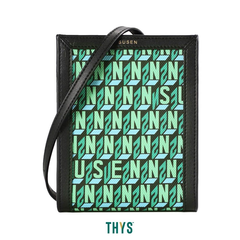 Susen Tas Selempang Flatpouch Monogram - Hijau