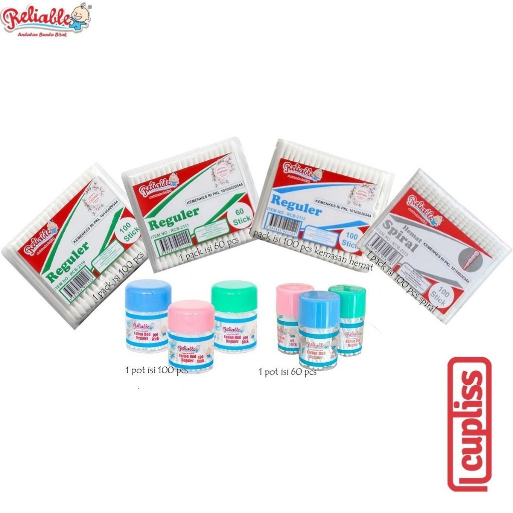 Reliable Original Cotton Bud Adult Korek Kuping Dewasa Reguler Ekonomis Murah Cupliss KG