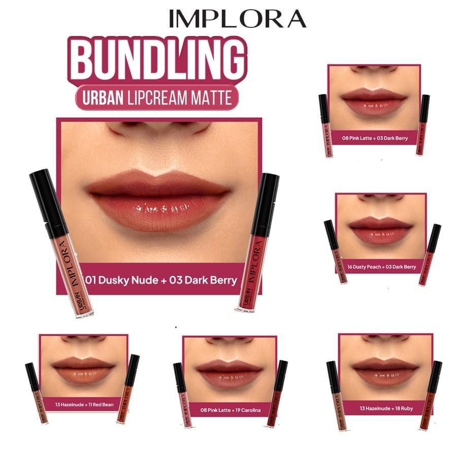 Paket Ombre Implora isi 2 Pis Lip Matte | Implora Lip Cream Ombre 2 in 1 I Paket Lip Matte Implora