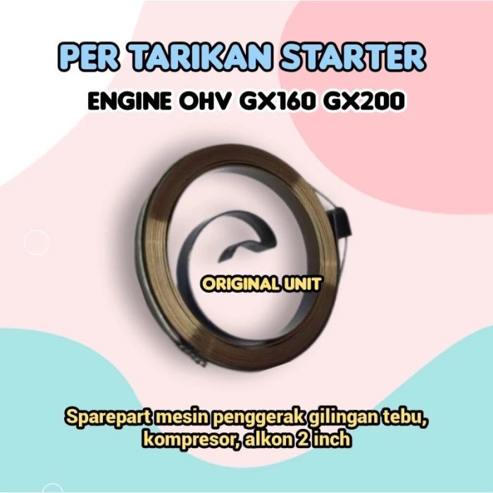 Per stater Genset Kompresor Mesin GX160 GX200 GX220 per Starter/Stater Tarikan engkol Spring Recoil 