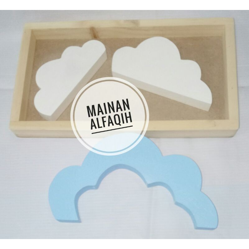 Mainan kreatifitas anak , APE TK PAUD Mainan Edukasi Kayu Susun Balok Awan Main anak murah