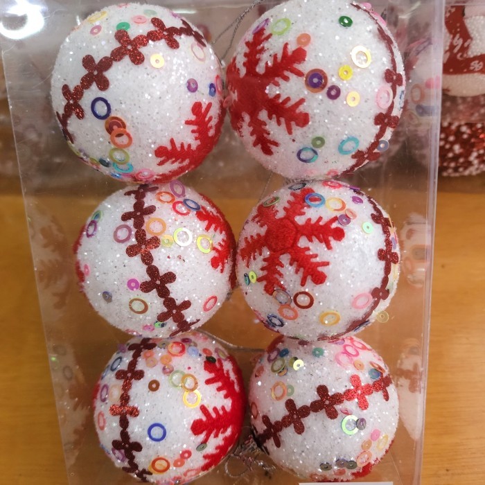 

Bola Natal Gliter 6 cm Dekorasi Natal Murah Hiasan Pohon Christmas - AB 6184 ISI 6