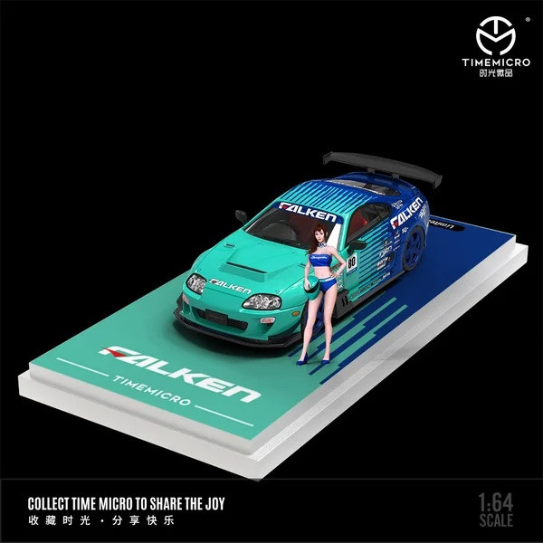 Time Micro Toyota Supra A80Z Falken 1:64 With Figure - Diecast Premium Supra Falken