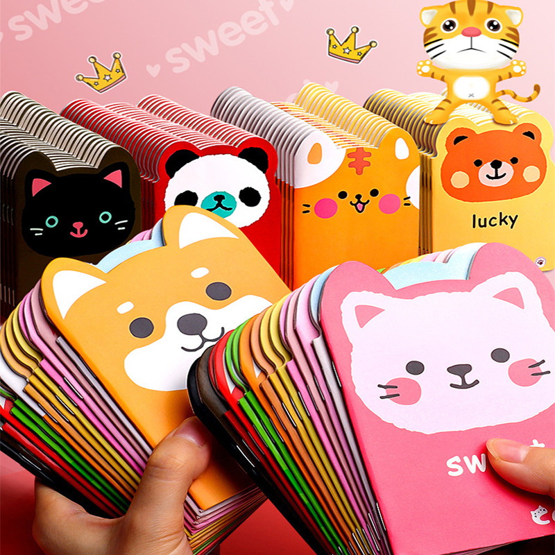 

20Pcs A7 120X85mm Cartoon Cute Mini Pocket Notebook Portable Diary Note Book Children's Small Prize Booklet 40Pagess/1Pcs New